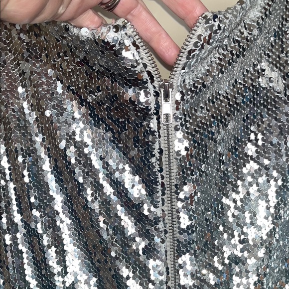 Lulu's Shimmering Silver Sequin Mini Dress - Picture 10 of 13